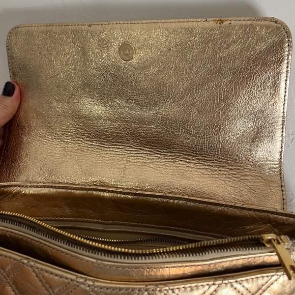 Marc Jacobs Gold Quilted Leather Large Bow Chain Shoulder Bag - Picture 12 of 12